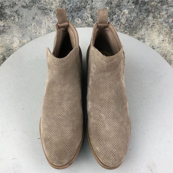 Dolce Vita Women's Size 8 Tivon Taupe Brown Suede Block Heel Ankle Booties Boots - Picture 3 of 16